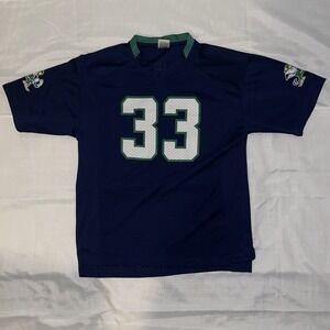 Large Fighting Irish Notre Dame #33 Football Jersey Blue & Green Indiana NCAA